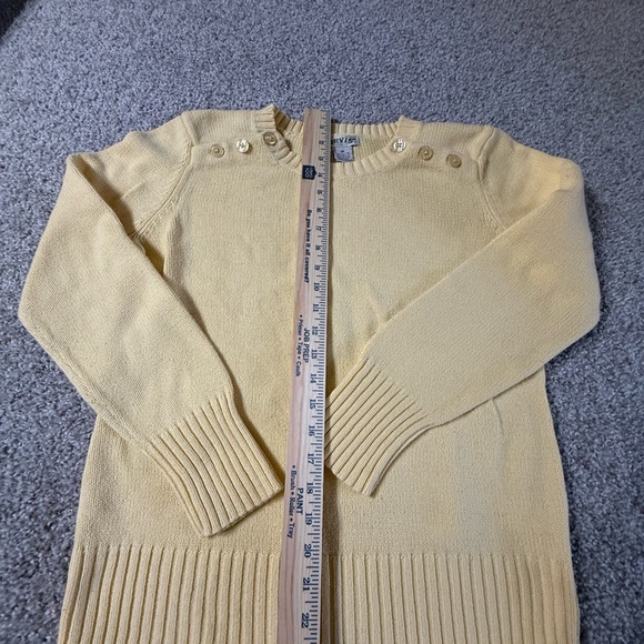 Orvis Women’s Button Shoulder Preppy Knit Sweater Butter Yellow – Size Medium - Picture 4 of 6